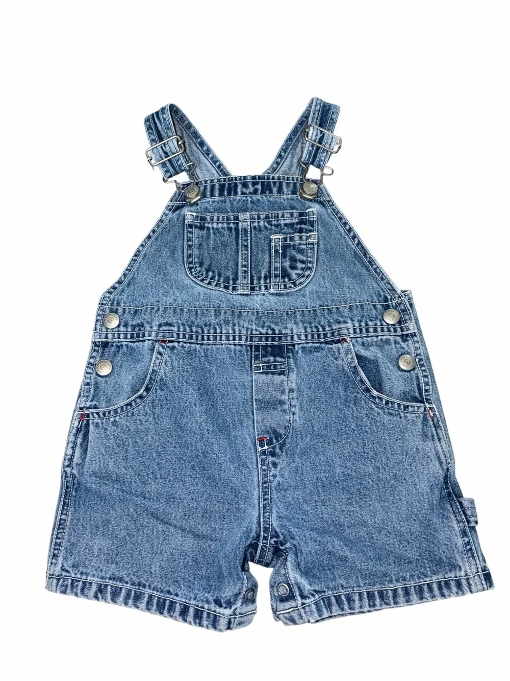 EUC 🔥 Vintage Classic Baby Gap Denim Shortalls 90s 18-24 months Medium Wash